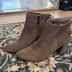 Blondo Taupe Suede Ankle Booties